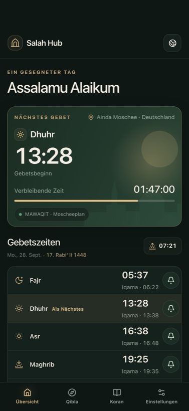 Moscheeplan mit Iqama