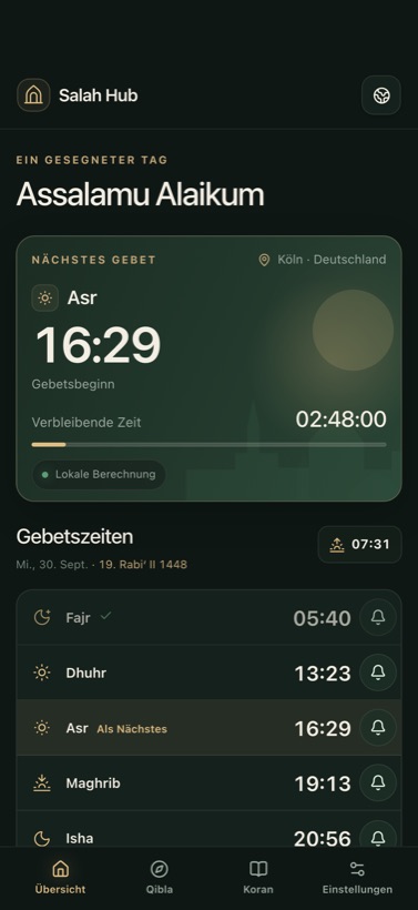 Berechnete Zeiten